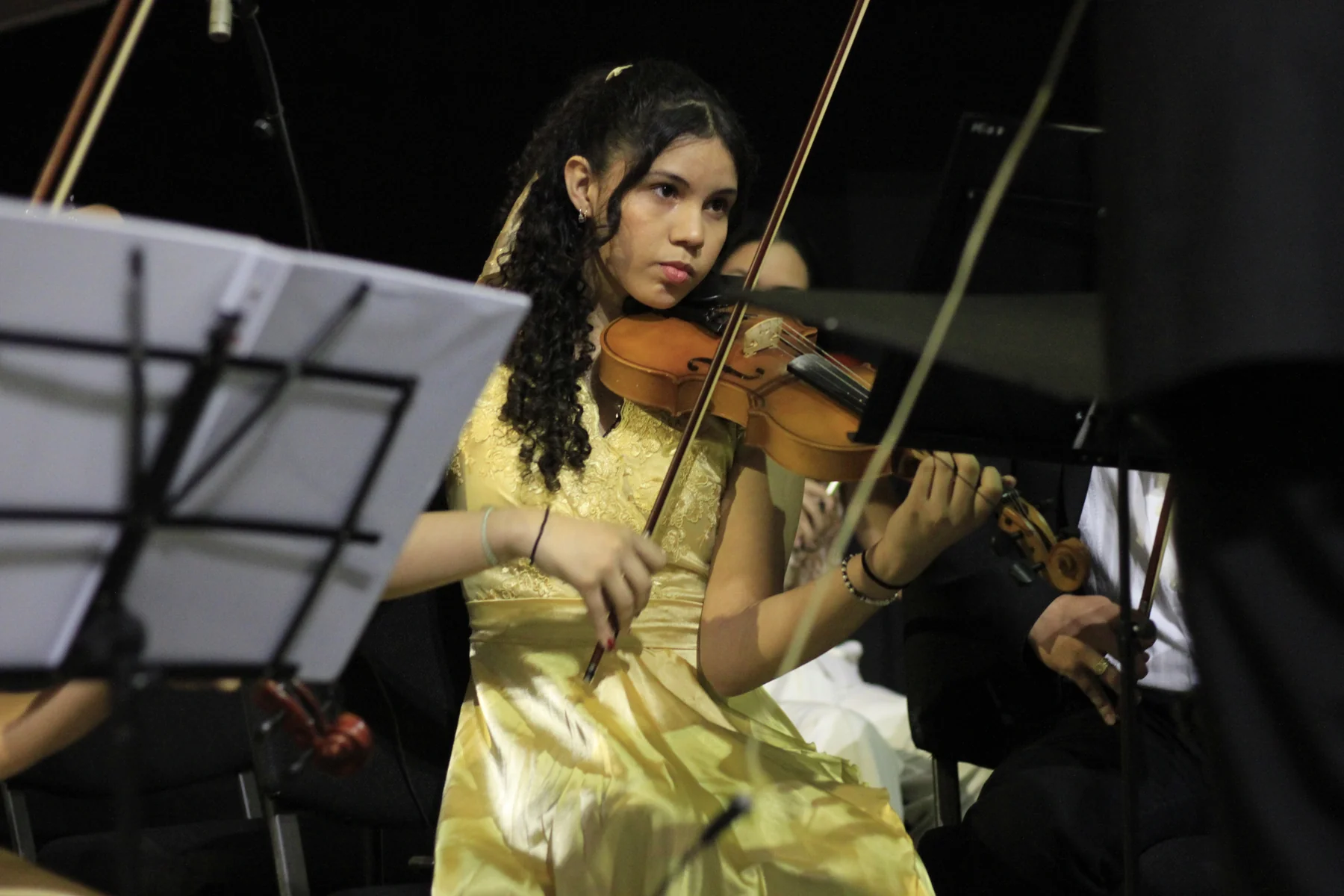 Violinista junto a su atril